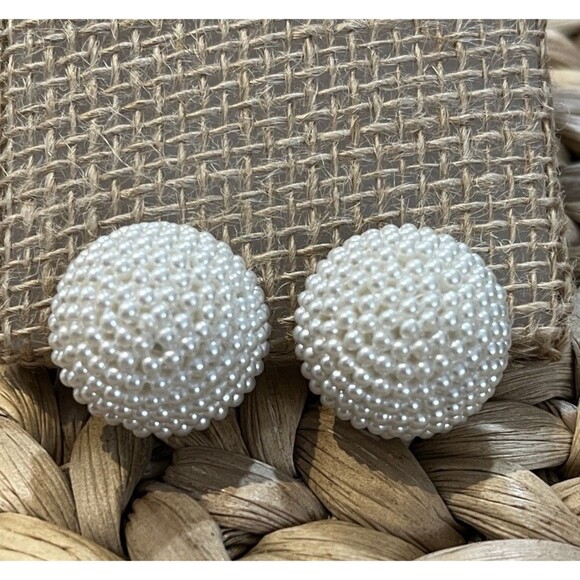 Vintage Clip On Earrings Silver Tone Statement Cluster Large Pinup Rockabilly - Picture 4 of 9